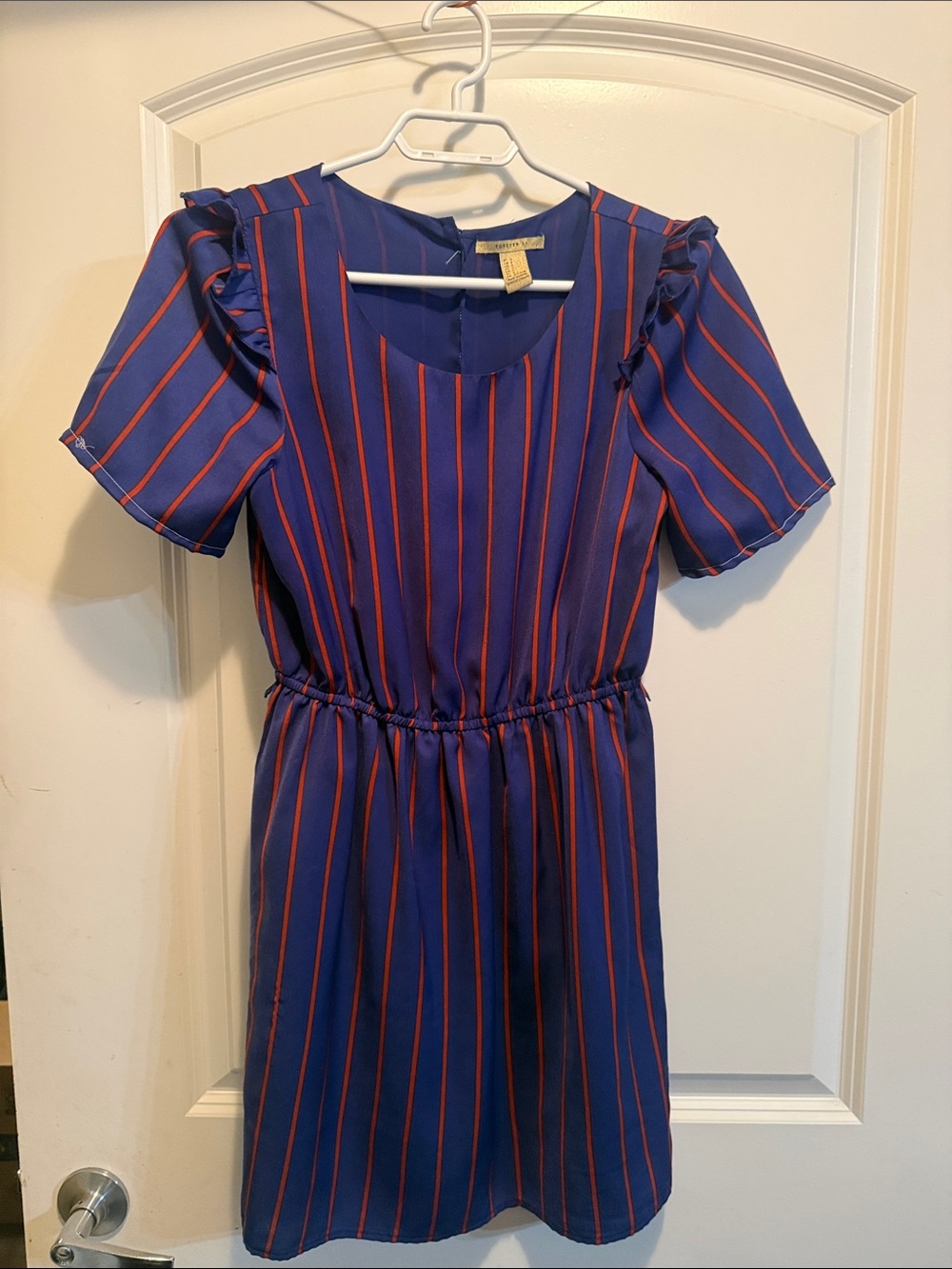 Forever 21  Blue and Red Striped Shirt-Dress